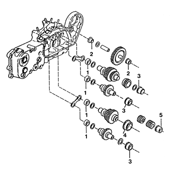 CAMSHAFT GEAR CASE BUSHINGS, BEARINGS AND THRUST PLATES